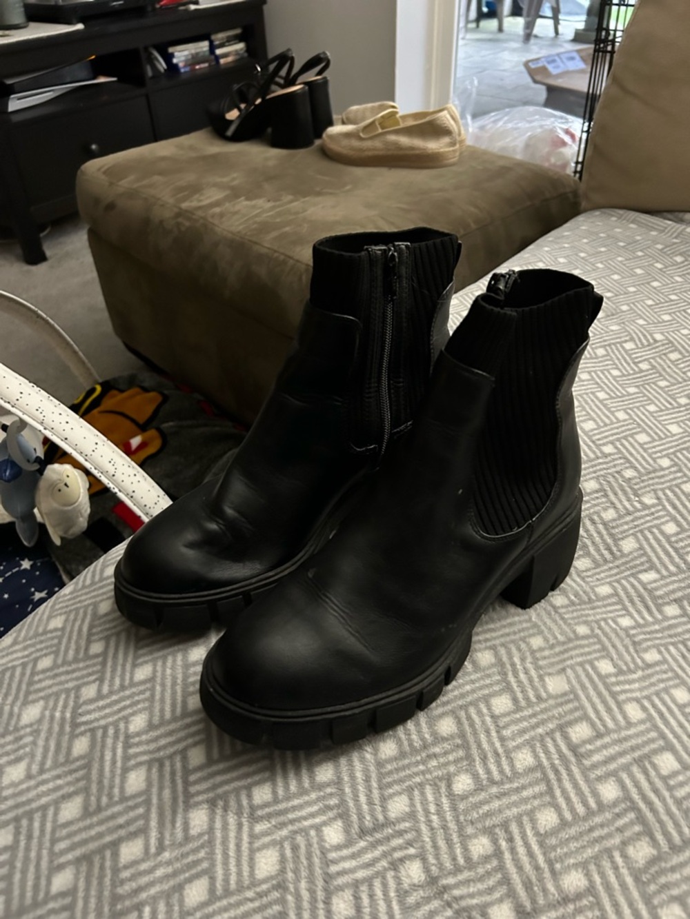 Target Black Chelsea-Style Lug Heel Ankle Boots